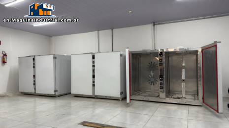 Stainless steel dehydrator oven with 120 trays.
