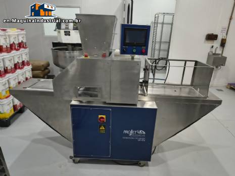 Projet Equipamentos Stainless steel wire cutting and rosette dosing machine with automatic tray feeder for cheese bread and cookies