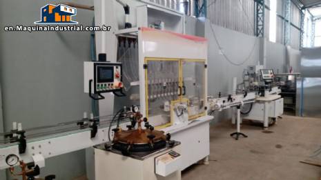 Linear filling machine with stainless steel threading machine 12 Narita nozzles