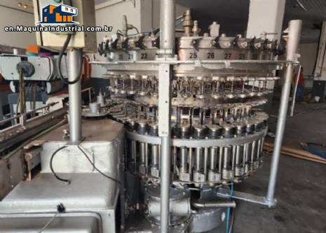 Stainless steel rotary filling machine for carbonated beverages and soft drinks, 60 nozzles, KHS with Zegla washer.