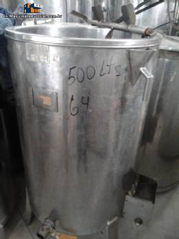 Stainless steel storage tank with stirrer for 500 L