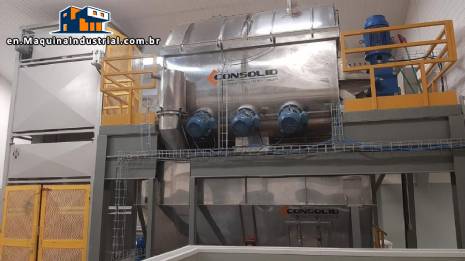 Mixer for powdered products with screw conveyor, receiving silo and centrifugal sieve Consolid