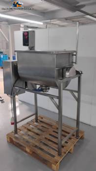 Horizontal ribbon blender mixer in stainless steel, 200 liters.