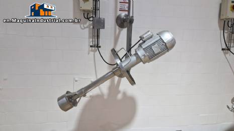 Stainless steel agitator, disperser, mixer, and homogenizer.