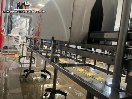 Drying tunnel for bottles, jars, pots, and containers with Pamet heating elements.